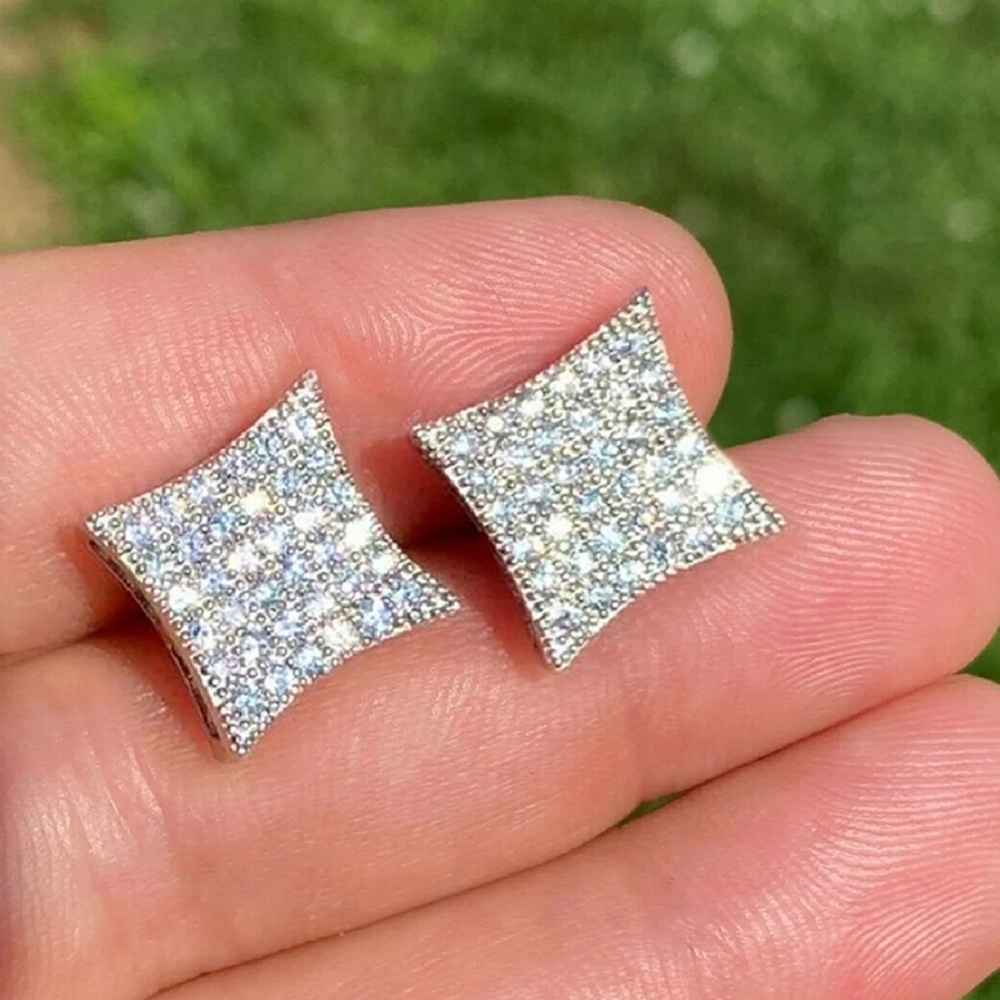 Sliver diamond earrings - Picture 5 of 7